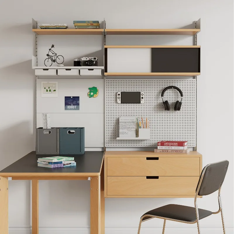 Birch ocean board wall rack hole board storage desk integrated cabinet