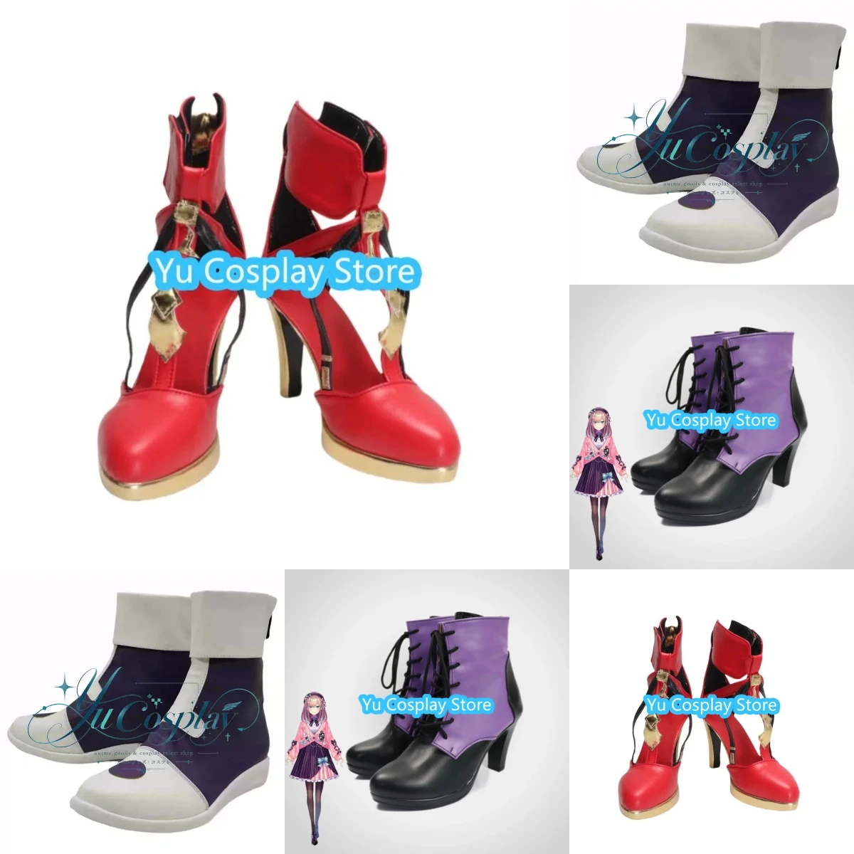 Yu Cosplay Store Game Whistling Waves Phrolova Role Playing Shoes Women's Custom High Heel Boots Halloween Party Set Shoes