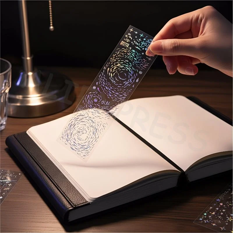 PET Laser Silver Kawaii Stickers 3Pcs Durable Waterproof Stickers for DIY Diary Phone Case Scrapbook Embellishments