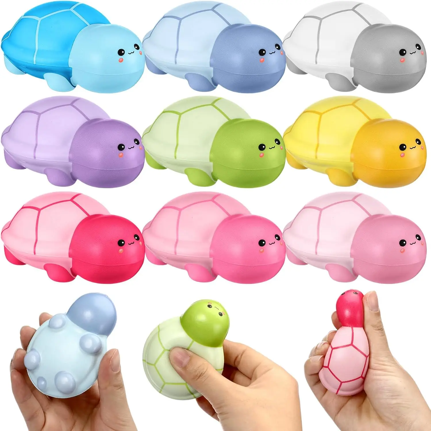 6Pcs Turtle Stress Ball Inspirational Stress Balls Soft Toys Turtle Squeeze Funny Stress Balls Squeezable Foam Gifts Ball