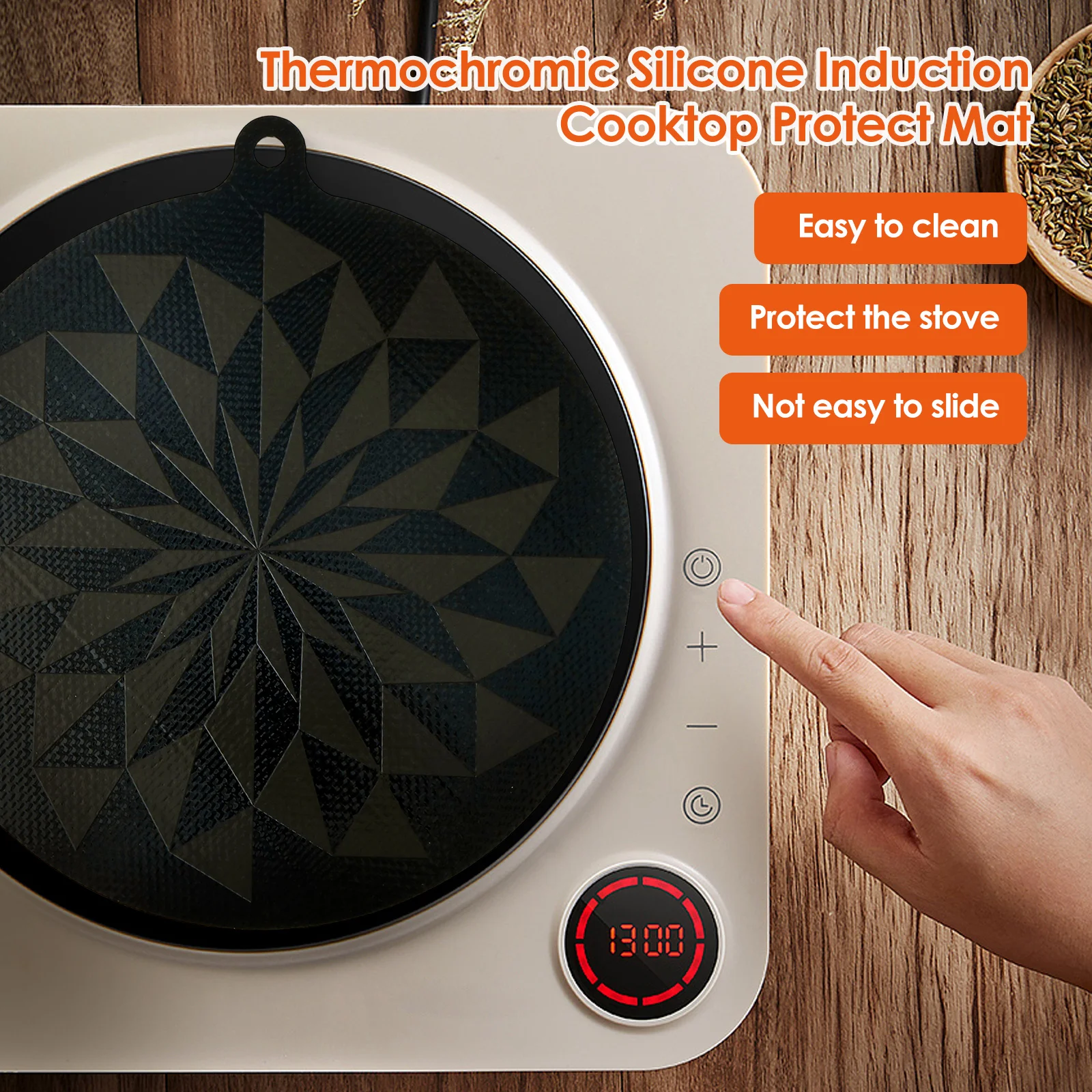 2/4 Stück Induktionskochfeldmatte, multifunktionale Silikon-Arbeitsplattenschutzmatte, Kochfeldkratzer für das Kochen in der Küche, 24 cm