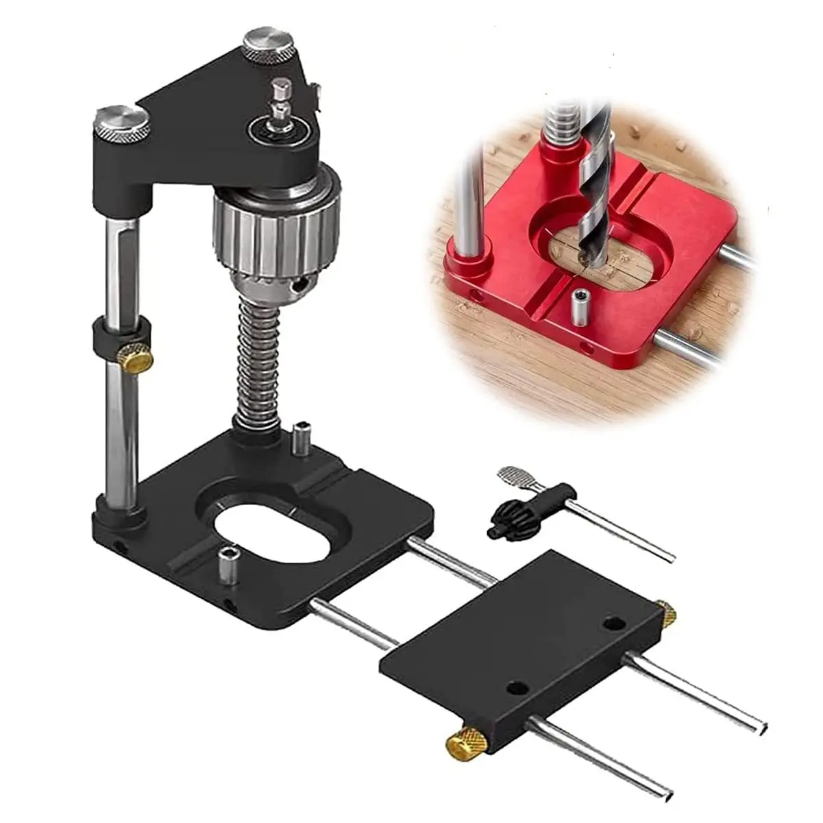 Imagem -05 - Alumínio Alloy Drilling Guide Locator Carpintaria Broca com Escala Preciso Posicionador Passador Jig Perfurador Conveniente Diy