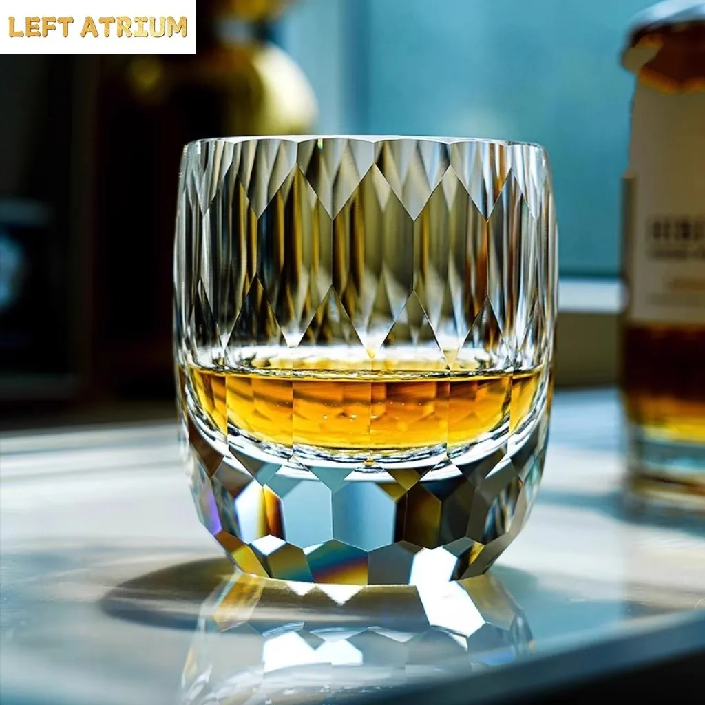 Japanese-style Edo cut-off transparent red wine glass crystal glass premium light luxury whisky Darth Vader foreign wine cup