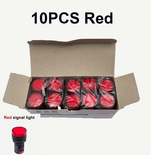 Imagen 1 del producto 10 Uds AD16-22DS indicador de potencia de señal LED 22mm montaje en Panel luz indicadora de potencia de señal lámpara piloto AC DC 12V 24V AD16 baliza