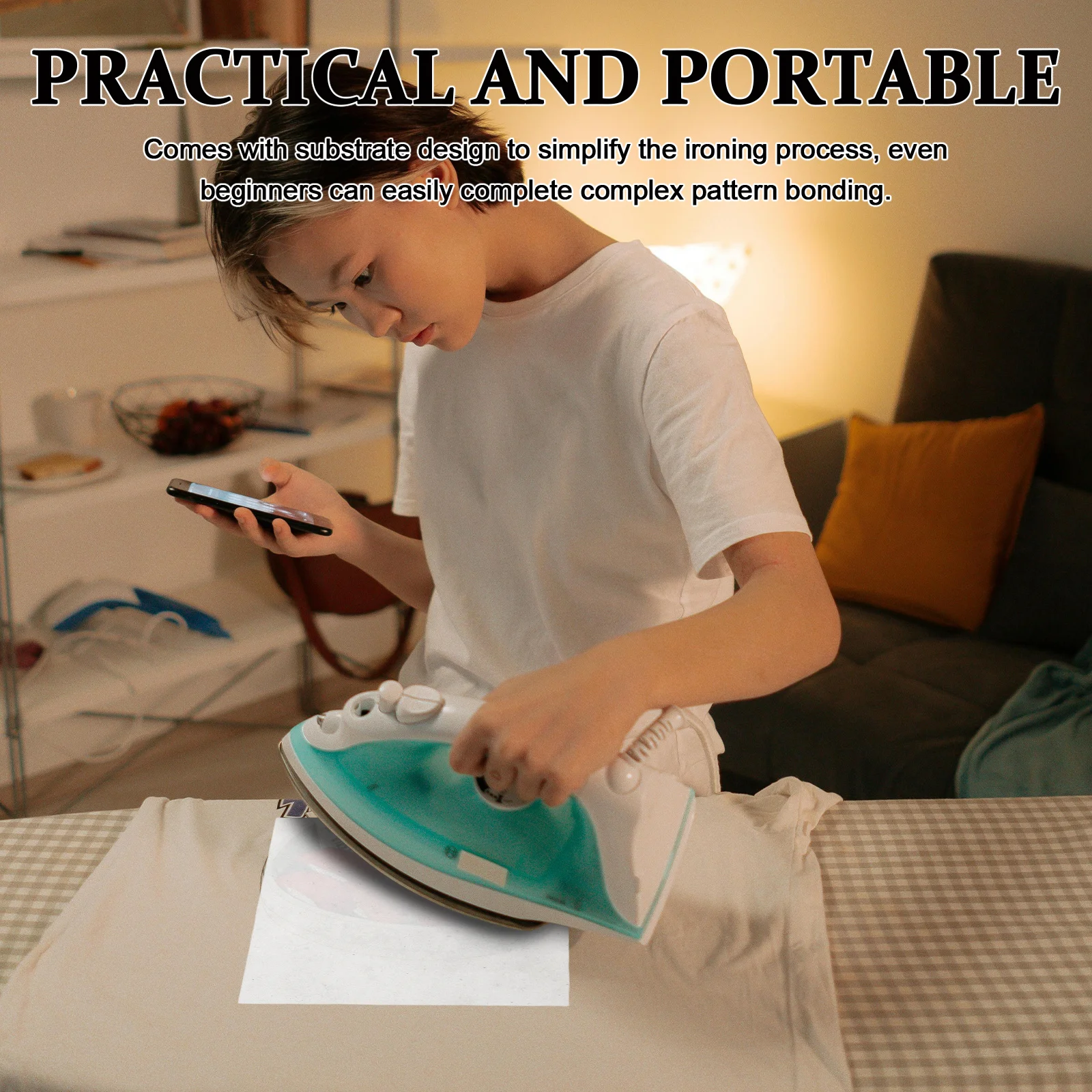 

20pcs Iron On Adhesive Sheets 7.74X7.74" Double Sided Fusible For Sewing Embroidery Quilting Heat Bond Press-On