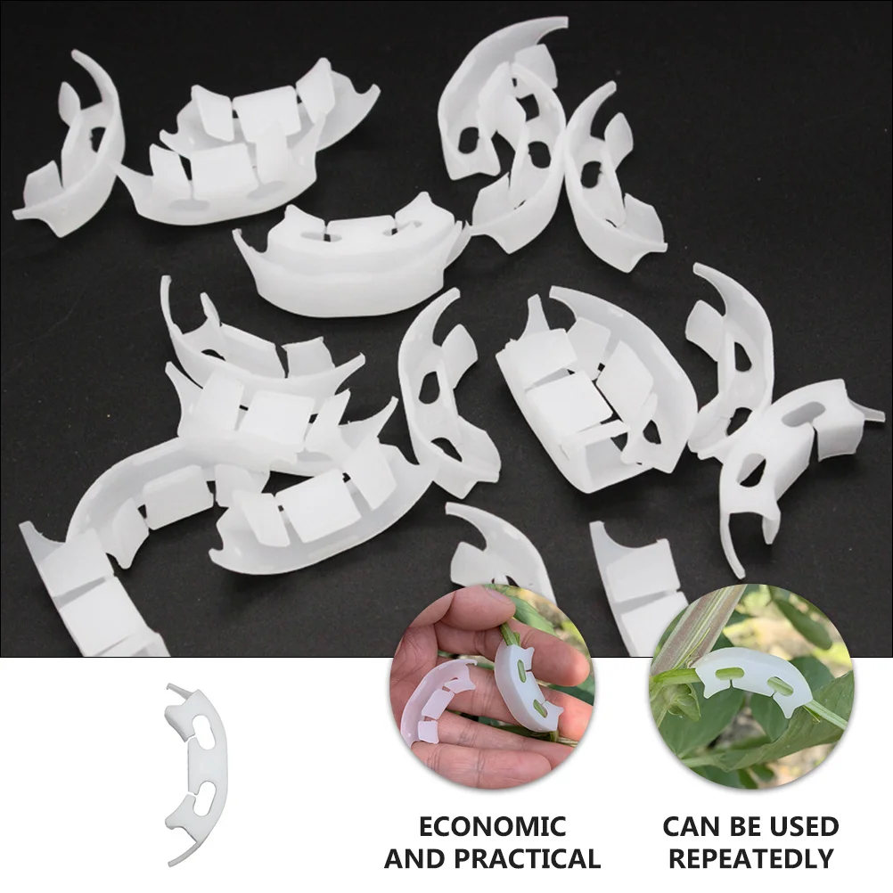 

100 pcs Tomato Clamp Fixing Clips Plant Support Bending Tool For Vegetables Vine Trainer Gardening Clips Plastic Holder