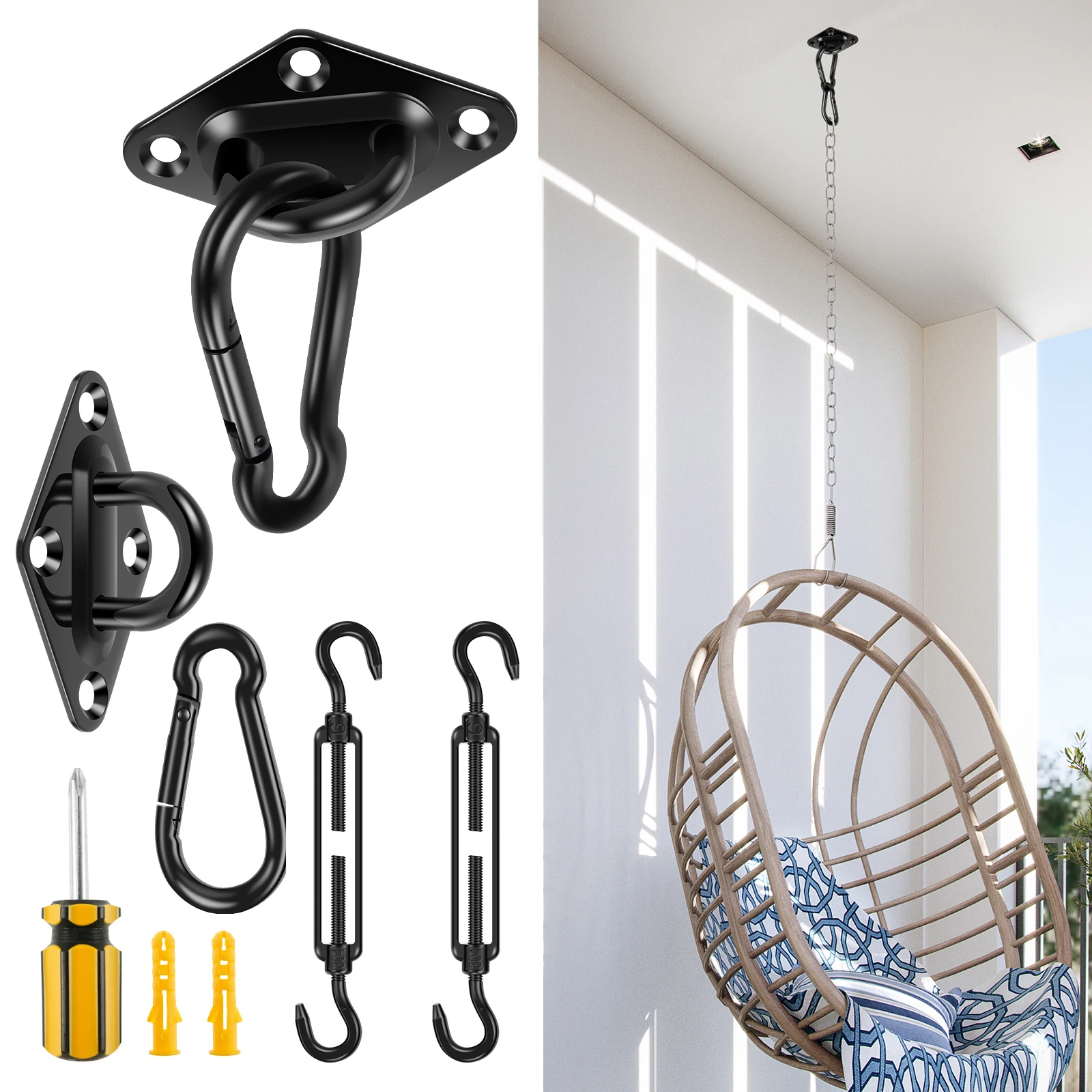 

4/8/9 шт., комплект оборудования для парусника от солнца, нержавеющая сталь M8/6, крючок для гамака, подвесной портативный сверхмощный навес для улицы