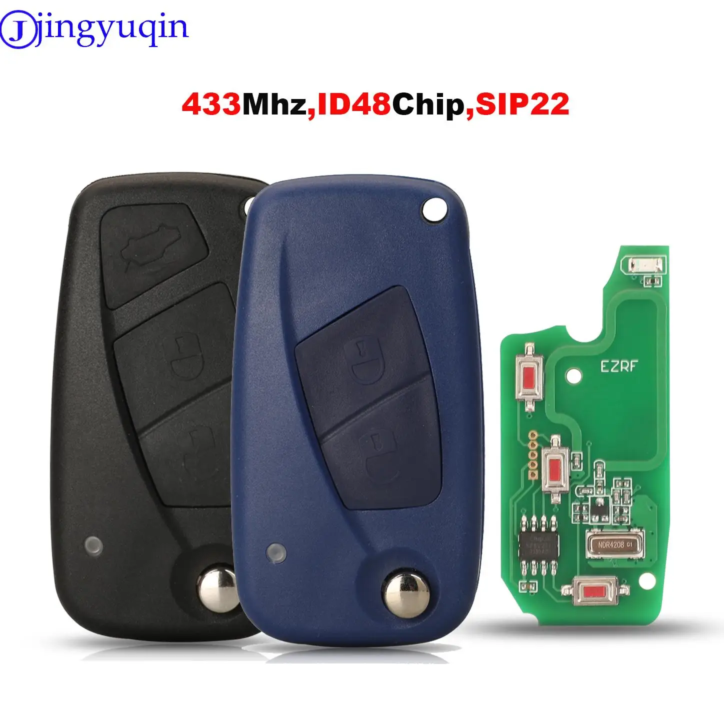 jingyuqin Car Key Remote 433Mhz With ID48 Chip For FIAT Bravo (2007 - 09/05/2008) Linea Stilo (2001 - 2007)