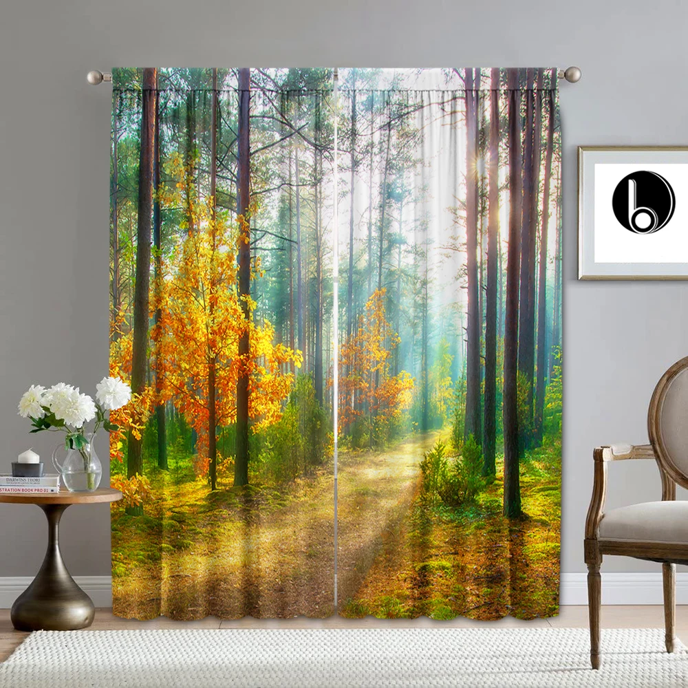 2PC Home Decoration Screen,Forest Scenery Screen, Suitable For Kitchen, Coffee Shop, Living Room, Balcony, Garden