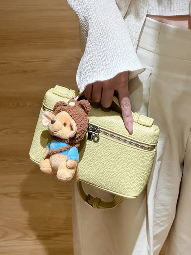 

Genuine Leather Lunch Box Bag Women's Crossbody Handbag oulder Bag Casual Sle Medium Size for Daily Use Spring 2025