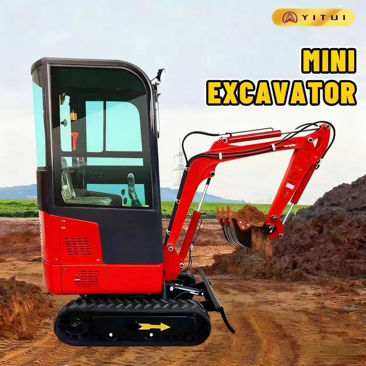Europese standaard minigraafmachine Compacte kleine graafmachine Euro 5/EPA goedgekeurd hoog rendement voor tuin en constructie aangepast
