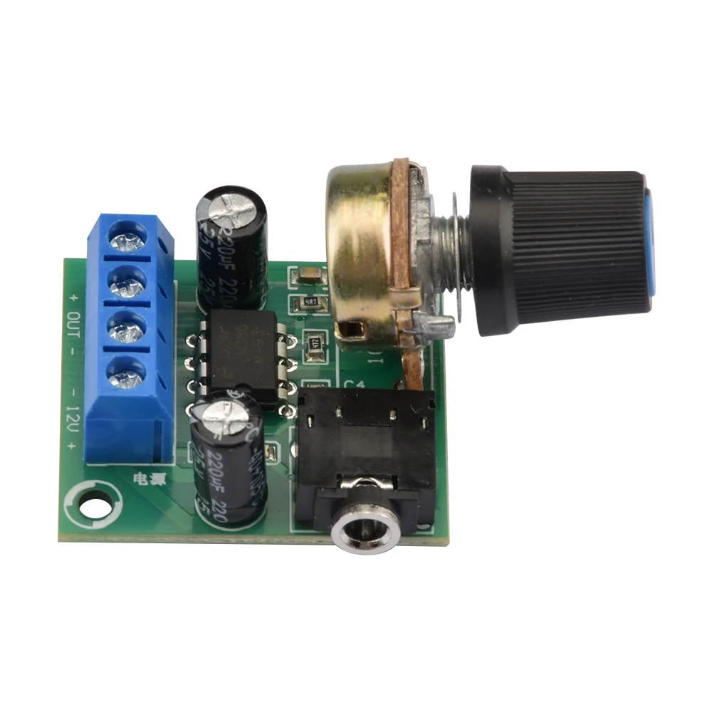 LM386 10W Audio Amplifier Board Mono 3.5mm DC 3-12V Volume Control Mini AMP Module Adjustable Volume 1PC