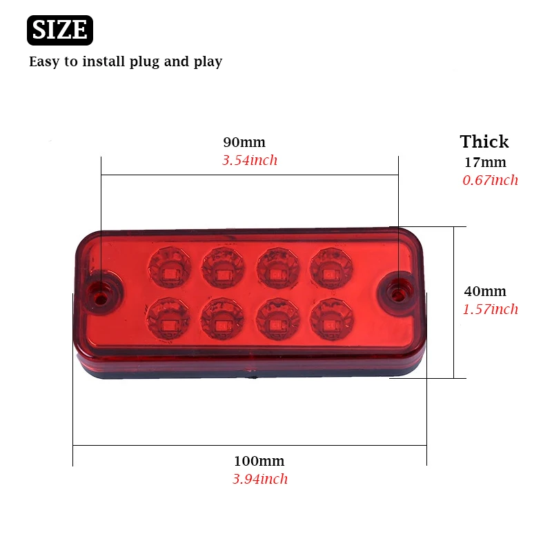2PCS 12V 24V Side Clearance Marker Lamp Warning Lights LED Side Marker Lamp For Scania Trailer Truck Caravan For DAF Truck