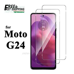 Screen Protector For Motorola Moto G24 Tempered Glass 9H HDHigh Aluminum Clear Transparent Case Friendly