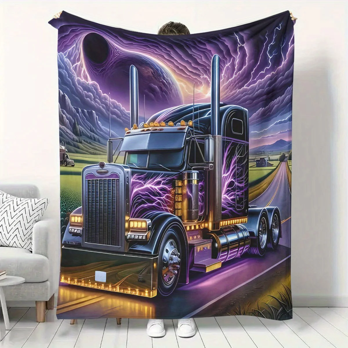 Cool Themed Truck Blanket for 2025, a Perfect Gift for Friends And Relatives. This Soft And Cozy Digital Print Fleece Throw Is I