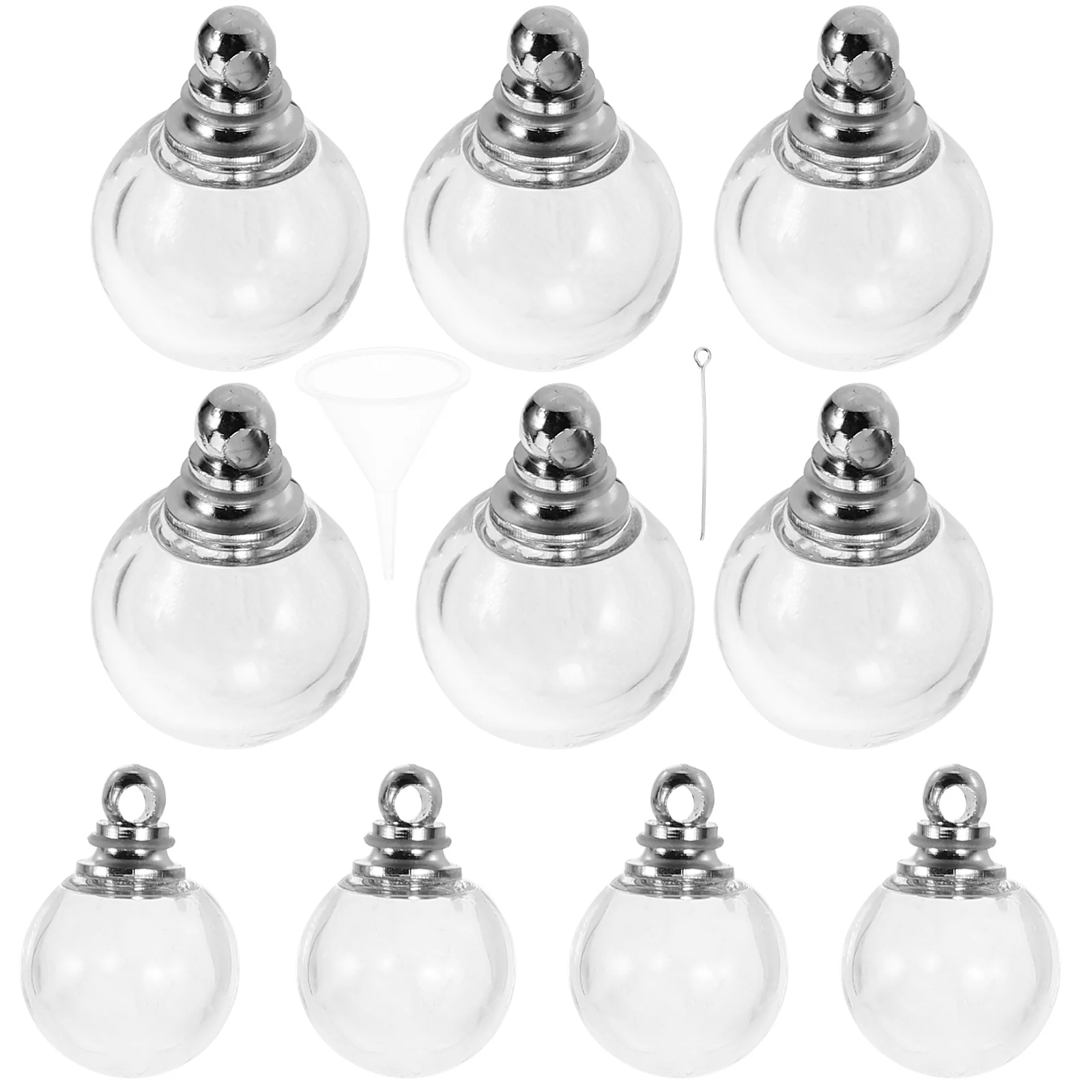 

10Pcs Glass Wishing Bottle Pendant Charms Hollow Ball Necklace Bracelet Crafts DIY Jewelry Making Glass Ball Charms