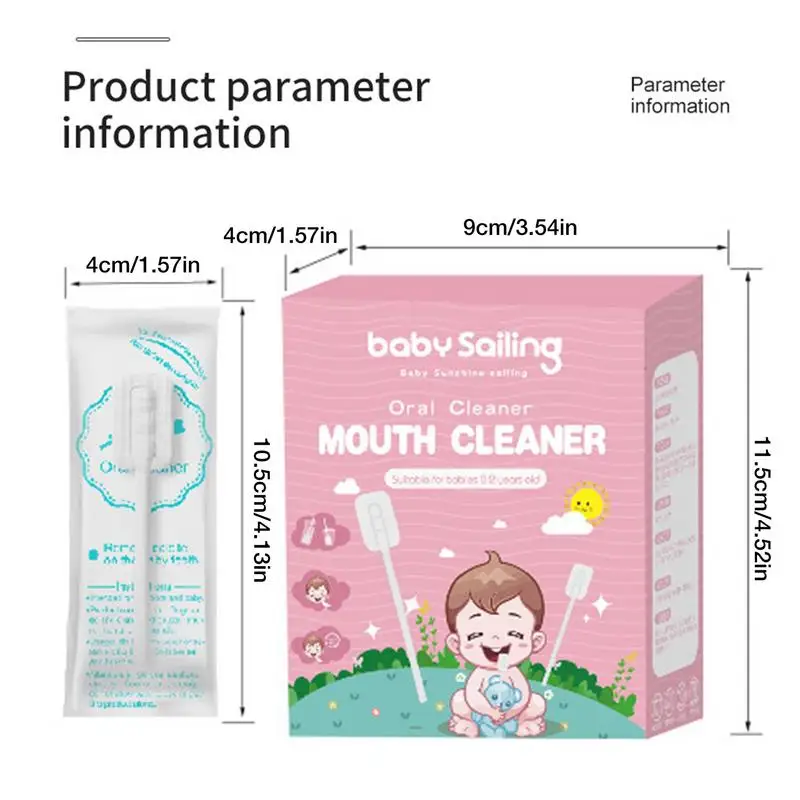 Baby's Gaze Língua Cleaner, 1-Time Baby Toothbrush, Portátil Oral Gum Cleaner, Flexível, 30pcs