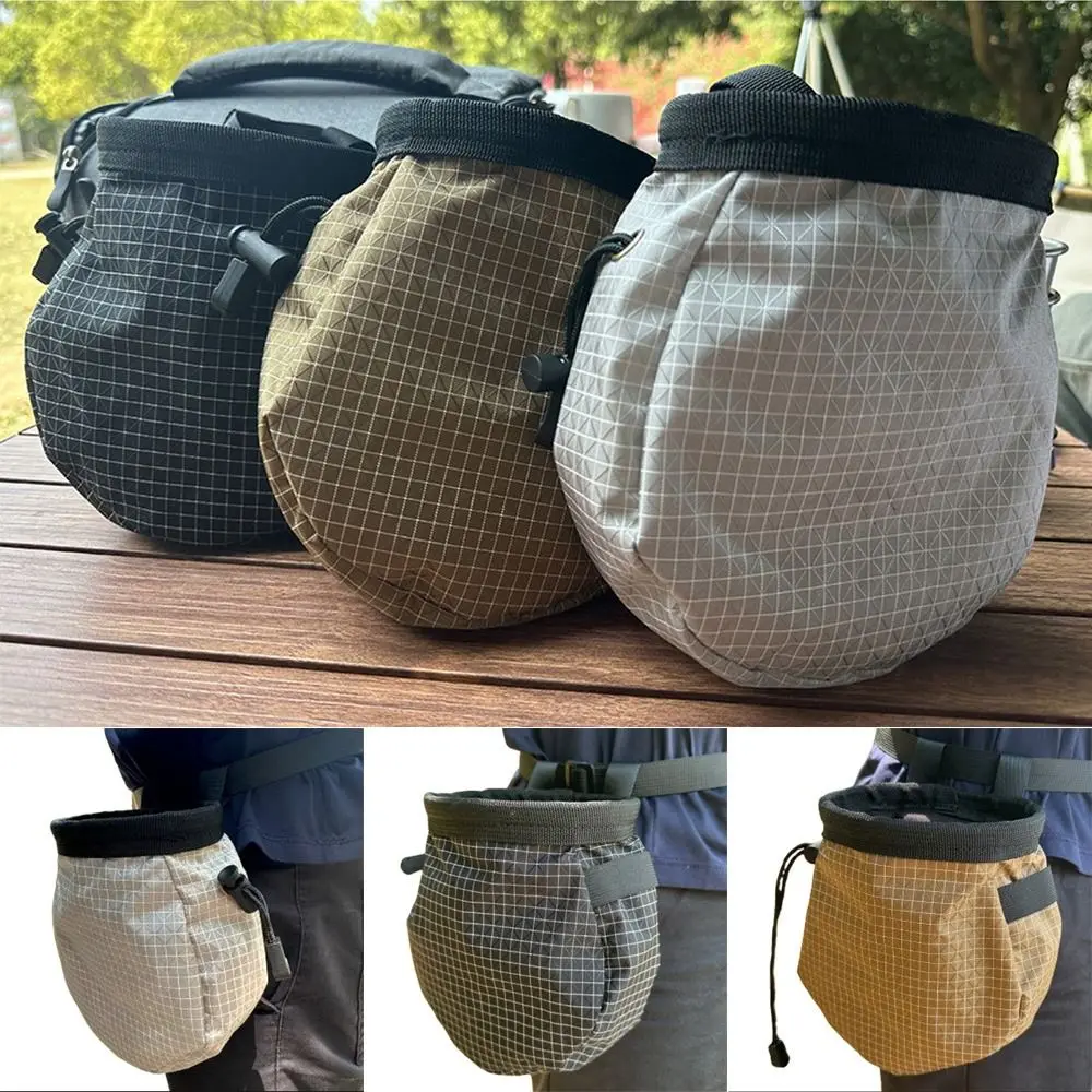 Bolsa de tiza portátil para escalada en roca, impermeable, resistente al desgaste, bolsa de cintura en polvo de magnesio, cordón reutilizable