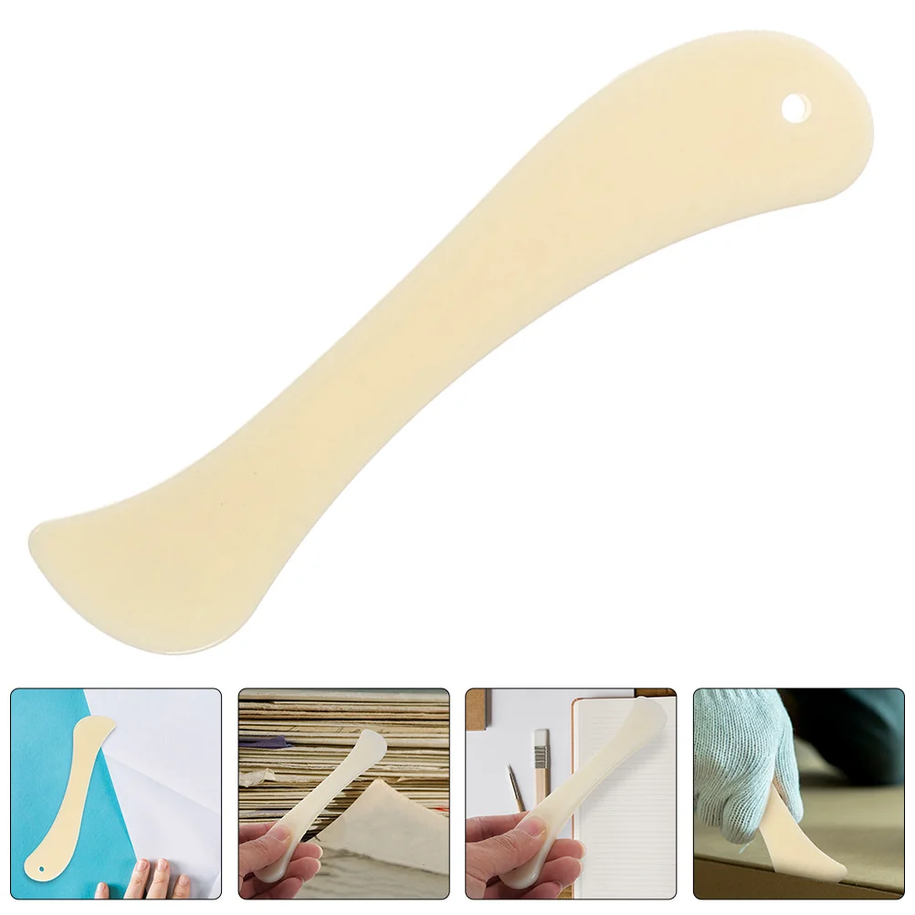 Angoily 5pcs Beige Paper Creasing Tool Bone Folder for Origami Craft Card Making Bookbinding Envelope Folding Plastic
