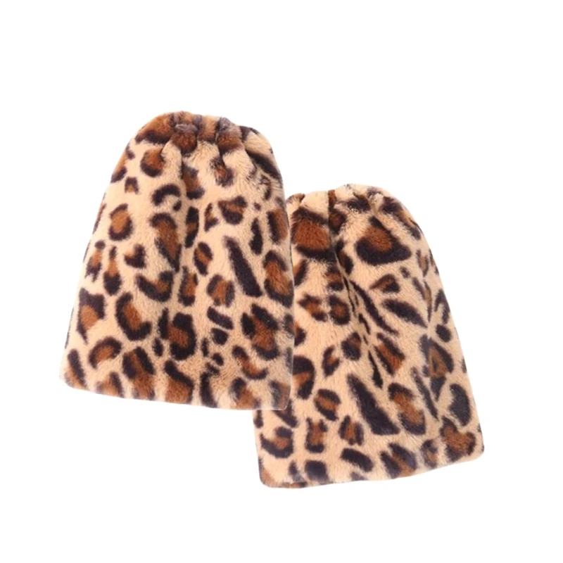 

Fashion Leopard Plush Leg Warmer Fuzzy Boot Toppers Cuffs Winter Warm Leg Cover Gaiters Calf Socks Streetwear for Women