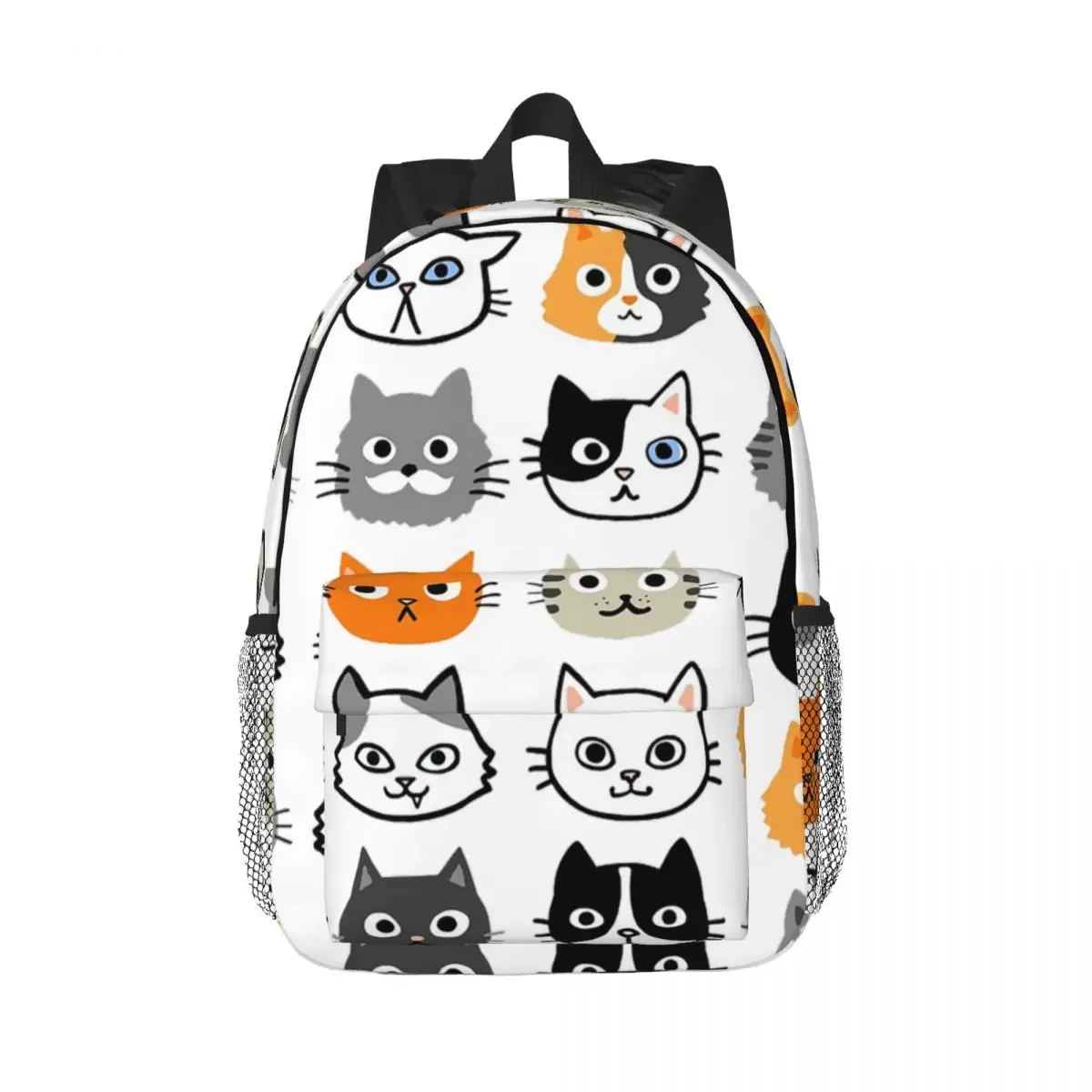 

Assorted Cat Faces Cute Quirky Kitty Cat Drawings Backpacks Teenager Bookbag Students School Bags Travel Rucksack Shoulder Bag