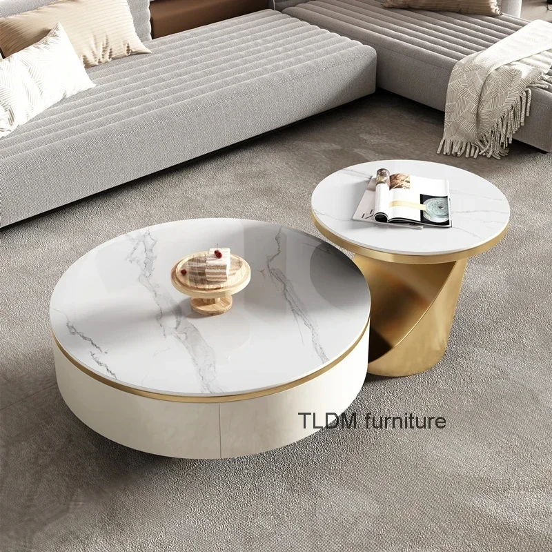 

Modern Luxury Coffee Tables Round Marble Design Nordic Minimalist Coffee Tables Living Room Stoliki Kawowe Home Furniture