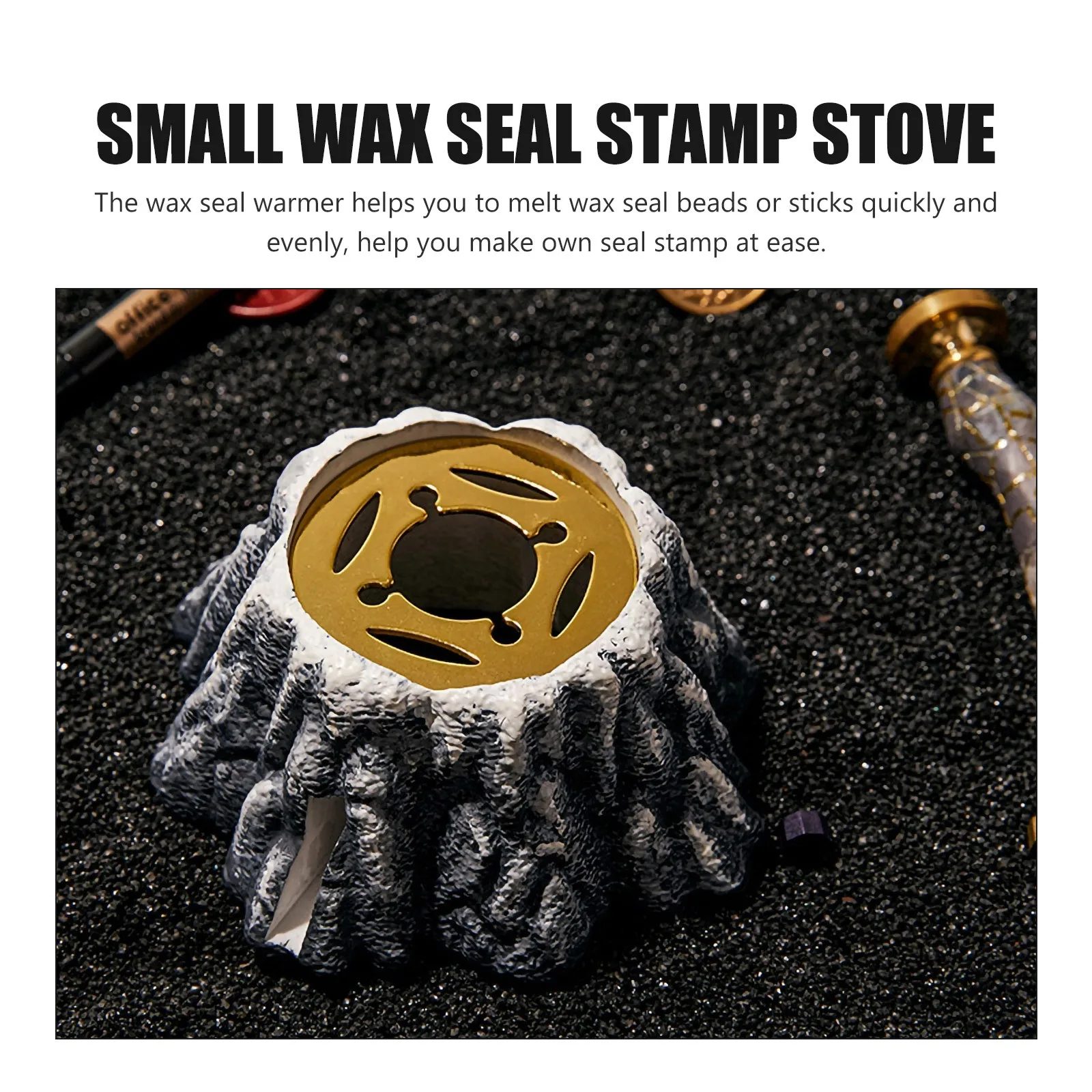 

Small Resin Metal Wax Seal Warmer Stove Lightweight Compact Heat Transfer Melting Furnace for Wax Beads DIY Seal Stamp Melting