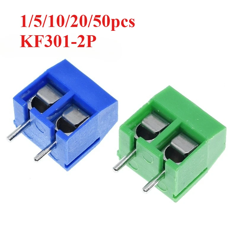 1/5/10/20/50pcs KF301-2P 301-2P 2 Pin Plug-in Screw terminal-block Connector 5.08mm 2 Pin good