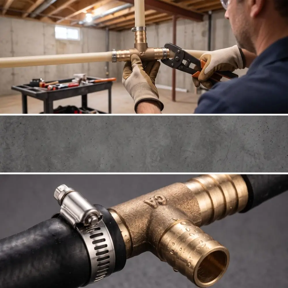 Brass Brass T Piece 6mm 8mm 10mm 12mm Universal 3 Way Hose Joiner T Shape Fuel Hose Connector