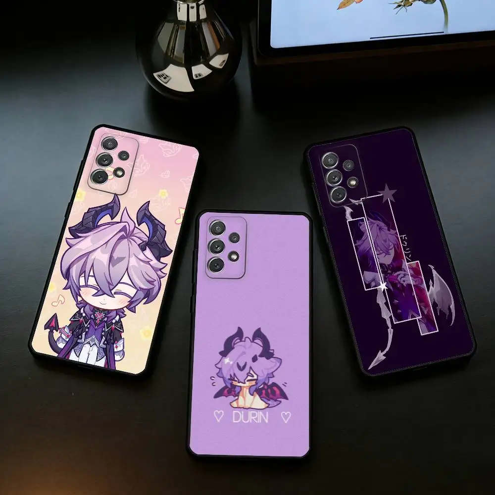 

D-Durin Genshin Impact Soft Silicone Black Cover Phone Case For Samsung Galaxy A73,A72,A71,A70,A53,A52,A51