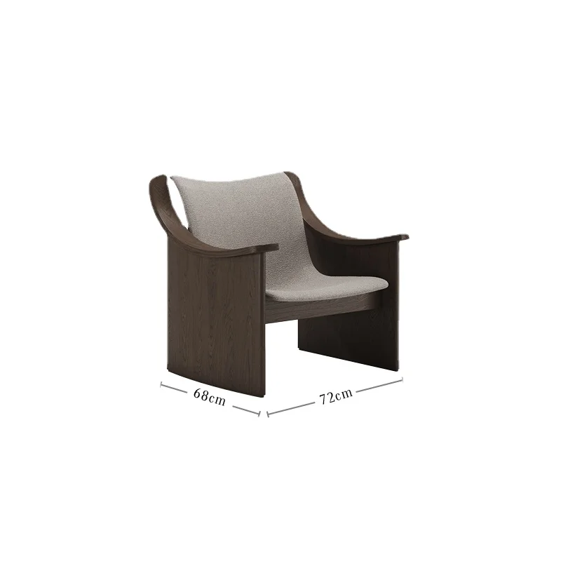 

YY Living Room Solid Wood Seat 3D Radian Fabric Armrest Leisure Chair