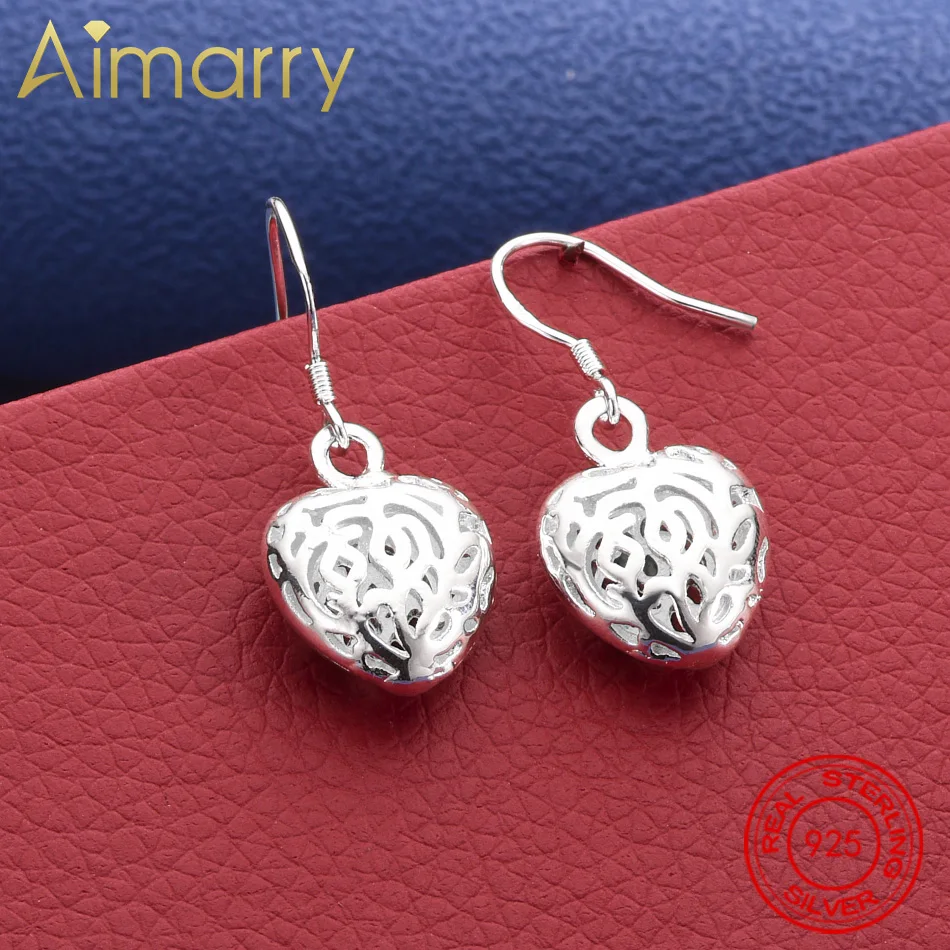 

Hot 925 Sterling Silver Hollow Loving Design Lovely Nice Valentine Gift Fashion Earring Jewelry Free Shipping Factory Price