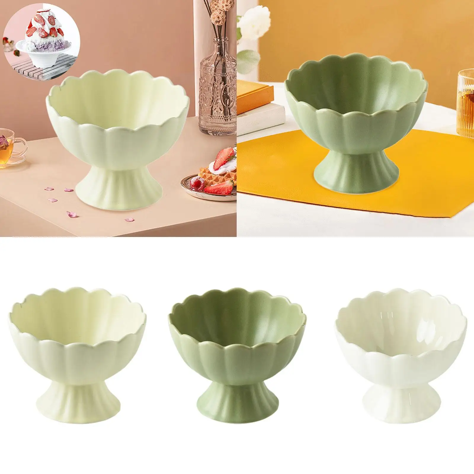 Dessert Bowl, Goblet, Restaurant, Portable Decoration, Classic And Light Pastry Bowl, Ceramic Cup for Candy, Icy Drinks,