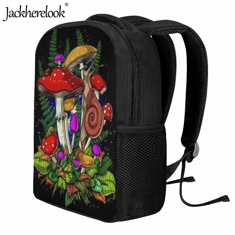 Jackherelook Art Psychedelic Mushroom Print School Bag Children's Fashion New Hot Bookbags Practical Backpack for Kindergarten