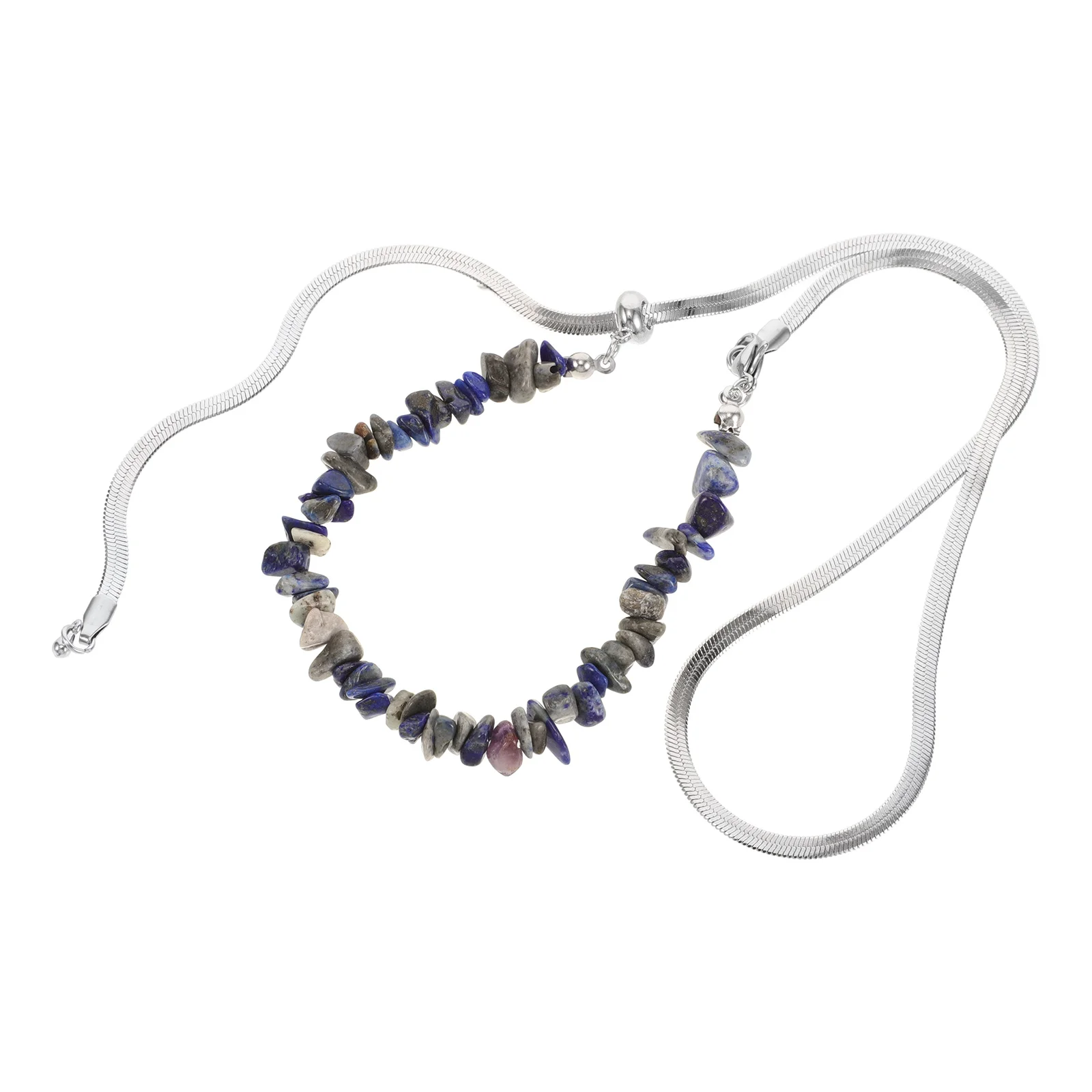 

Natural Stone Lockbone Necklace for Women Minimalist Adjustable Choker Elegant Jewelry Trendy Dainty Stone Chain Versatile Chic