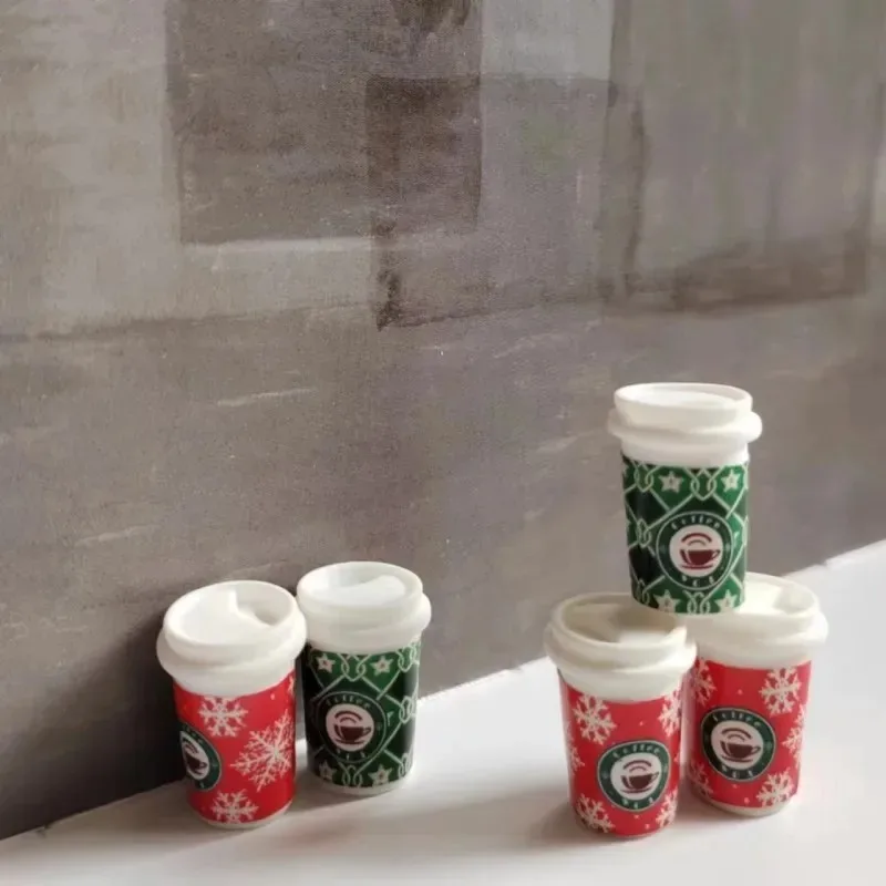 10 Stück Mini-Kaffeetassen aus Kunstharz, Miniaturen, Zubehör für Puppenfutter-Requisiten, Mikrolandschaft, DIY-Handwerksdekoration