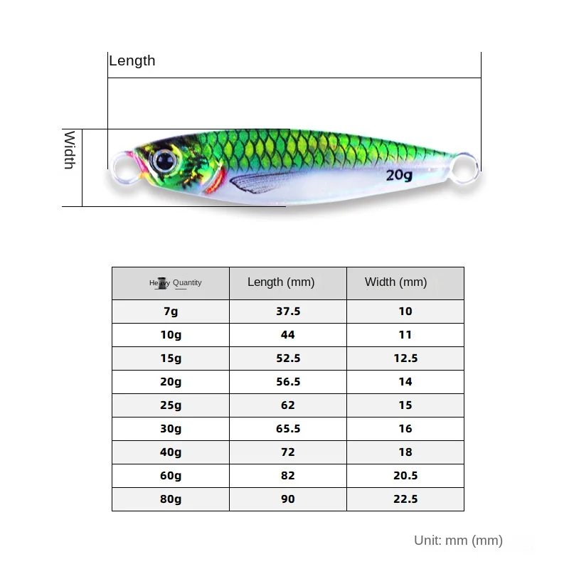 Fishing Jig Lure 7g/10g/20g/30g/40g/60g/80g esche da pesca d\'altura stampante 3D Slow Jigging Pitching richiamo artificiale