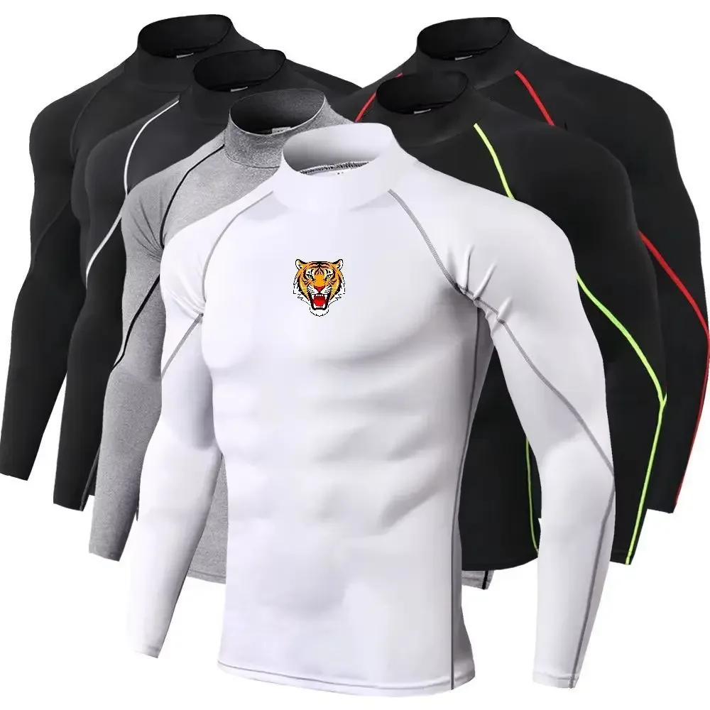 Men Sport T-shirt Quick Dry Bodybuilding Running Shirt Long Sleeve Compression Top Gym T Shirt Men Fitness Tight Men Underwear