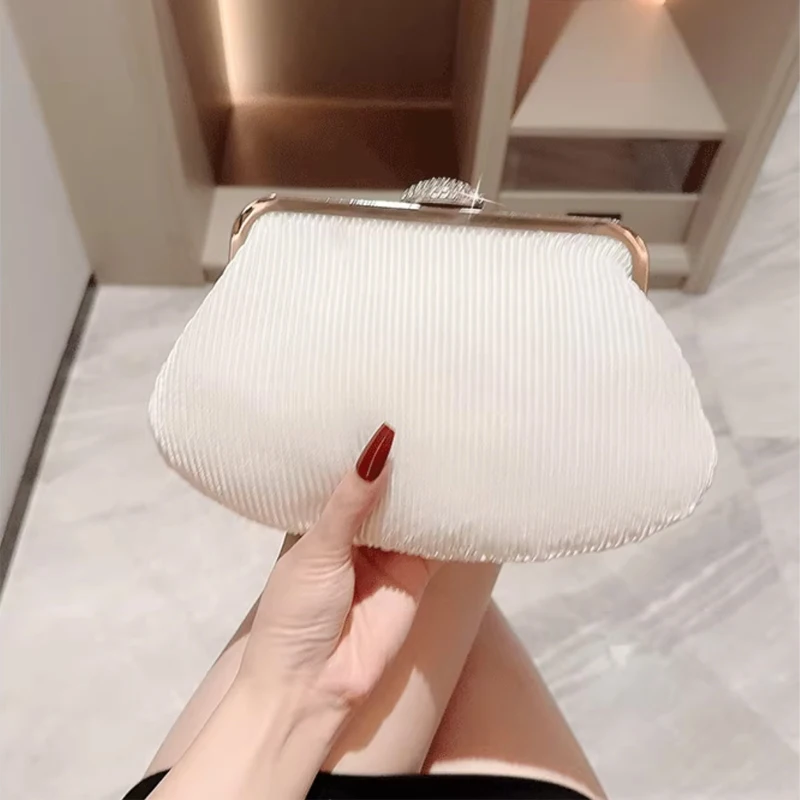 New Design Ladies Small Handbag Prom Clutch White Fairy Evening Bags Wedding Party Purse Chain Shoulder Bag Crossbody For Women