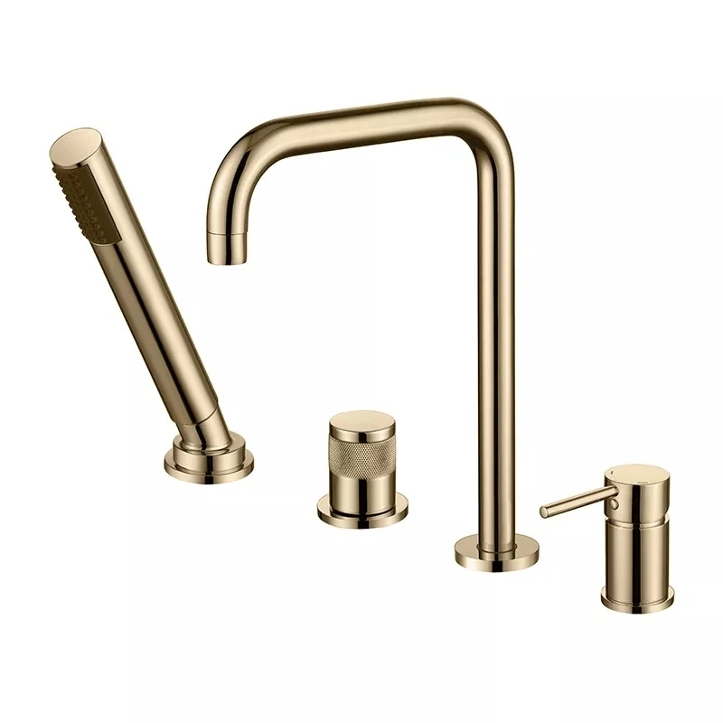 Top Quality Brass Bathtub faucet set 4 Holes 2 Handles Bathroom shower faucet set Luxury Popular design Copper Cold hot water