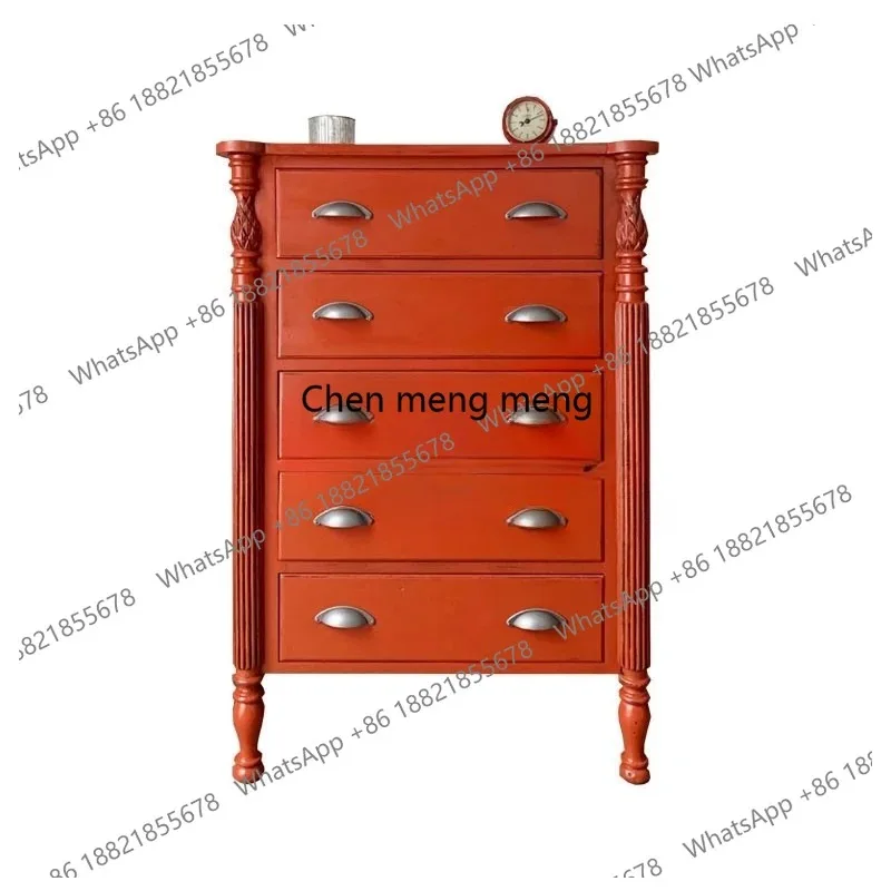 

RH French vintage chest of drawers living room wall drawer storage American bedroom storage cabinet
