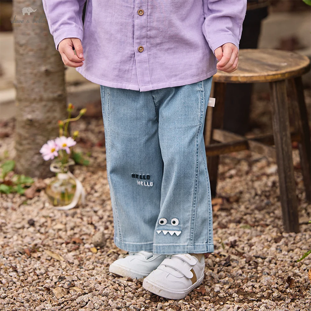 

Джинсы Dave Bella для мальчиков, осенне-весенние, модные, повседневные, джинсовые брюки, эластичные, для активного отдыха, DB1260147