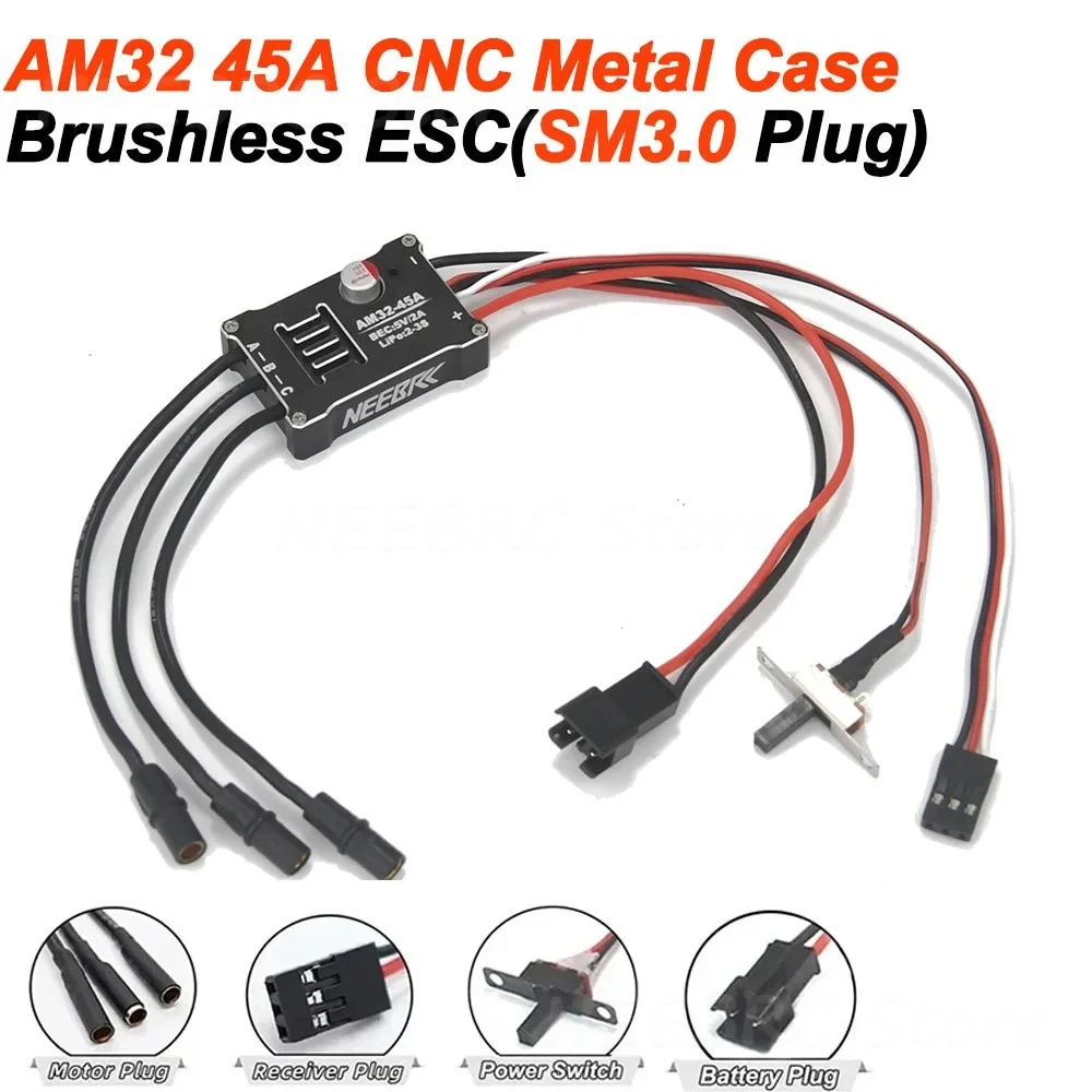 1/12 RC MN Auto MN82 MN99 MN168 MN78 Upgrade Kit 2322 2600KV 3500KV Borstelloze Motor AM32 45A ESC SM3.0/T Plug Model DIY Onderdelen