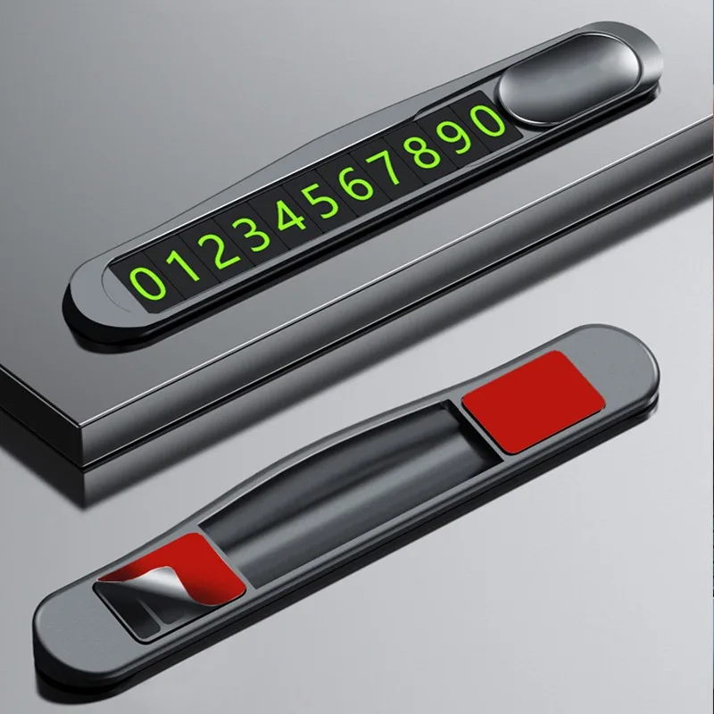 

Auto Phone Number Card Card Hidden Car Sticker Car Styling Temporary Parking Card Plate Telephone Number Metal Alloy Texture Hot