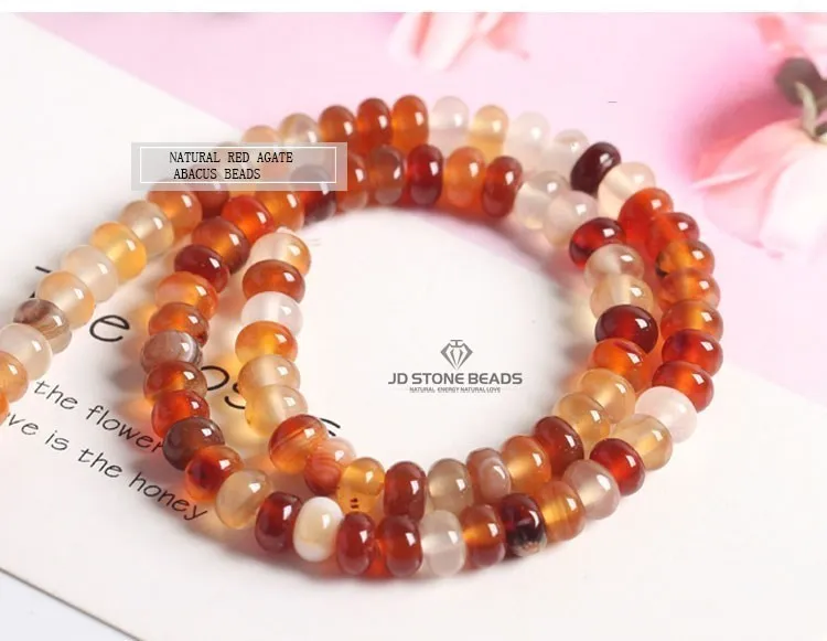 8x5mm Naturstein Gelbes Tigerauge Rosa Quarz Flache Abakusperle Lose Zwischenperle für Schmuckherstellung DIY Halskette Armband – Detail 4