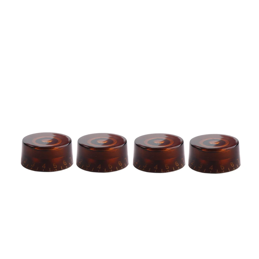 4 PCS/ Set Round Guitar Knobs Volume Tone Control Knobs Rotary Knobs for Style Electric Guitar Parts Replacement (Golden)