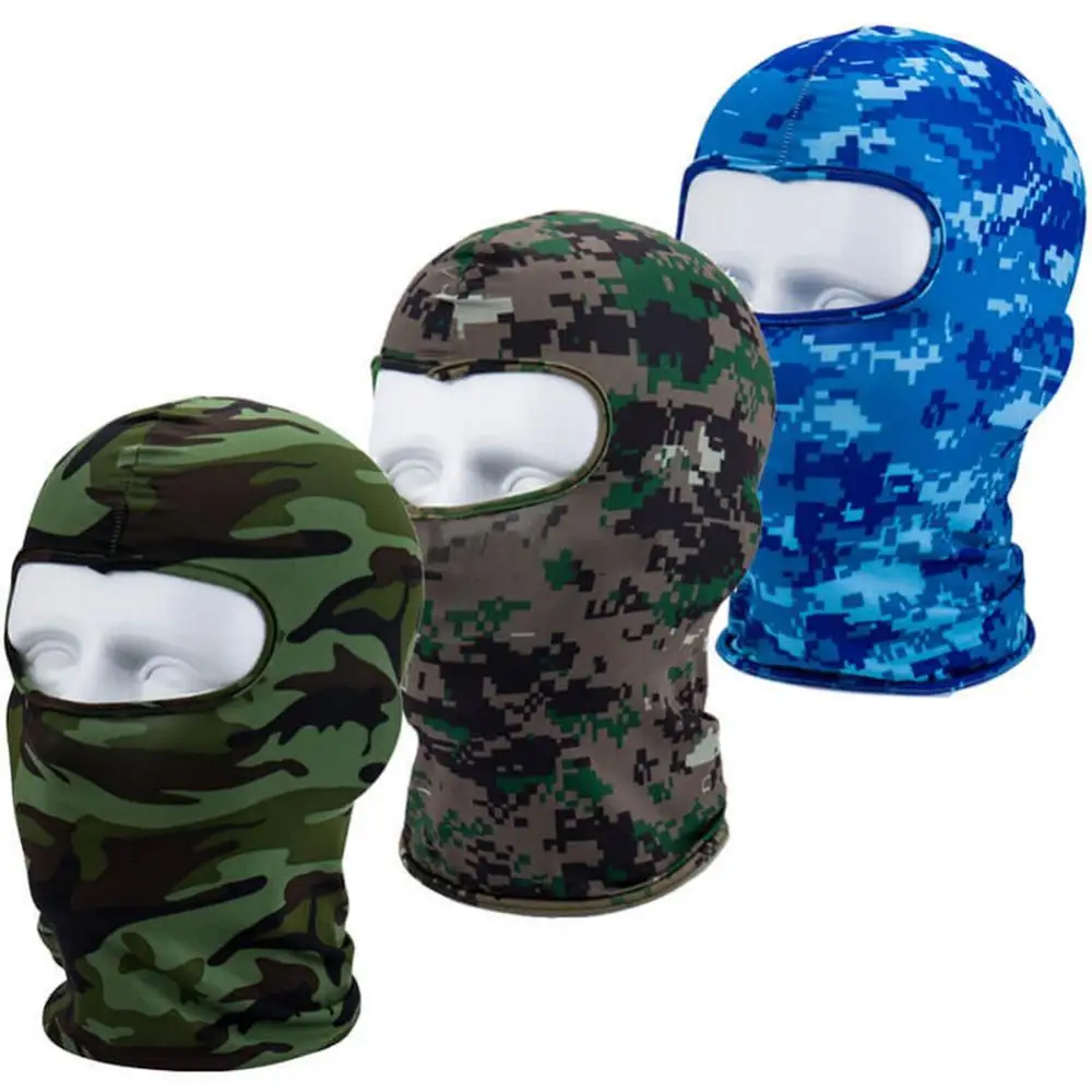 Full Face Cover Motorcycle Helmet Mask Cycling Face Mask Army Mask 3 Hole Full Face Mask Ski Mask Winter Cap Balaclava