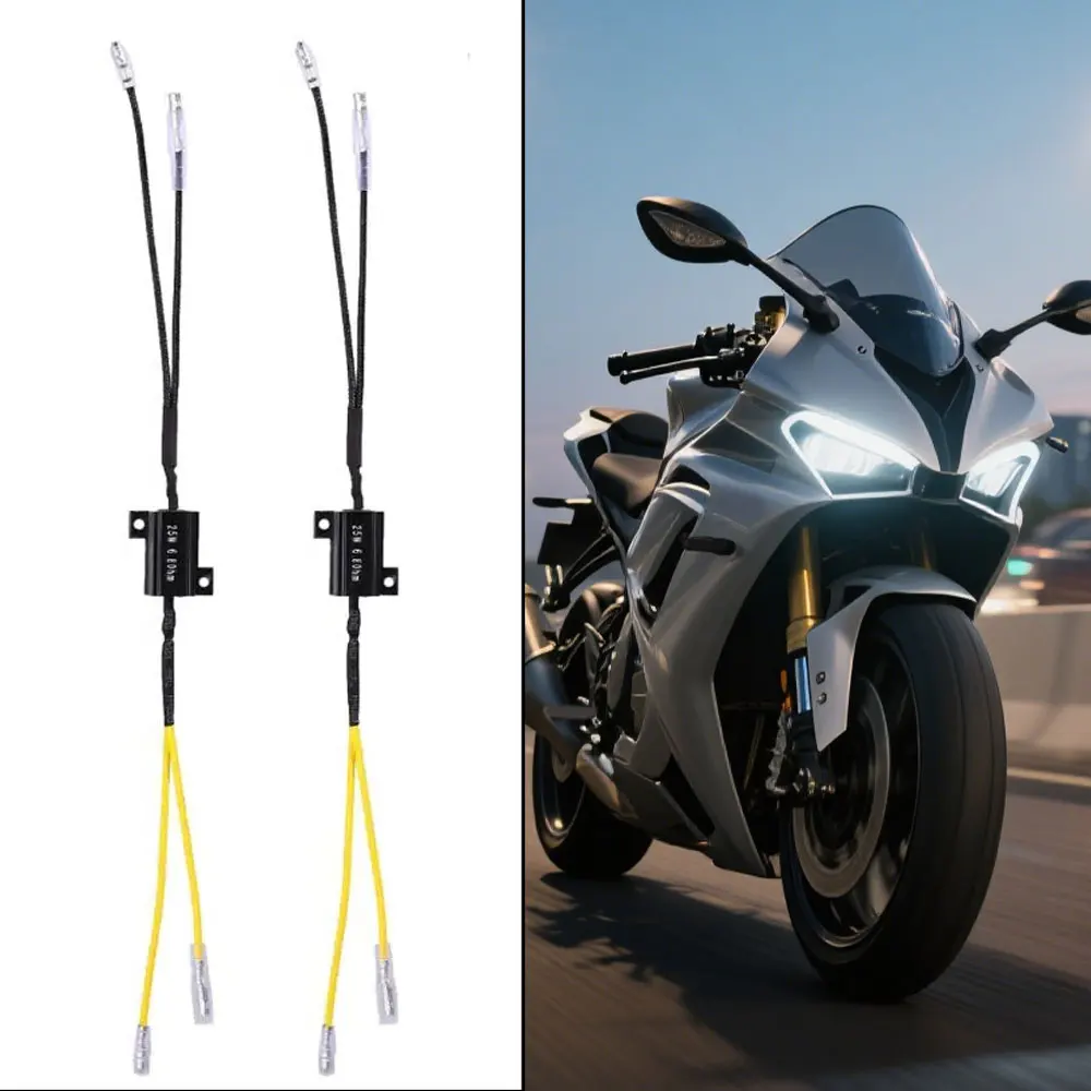 2pcs Motorcycle 25W 6.8Ohm Indicator Lamp Fault Repair Decoder Turn Signal Light Load Decoding Resistor Motorbike Accessories