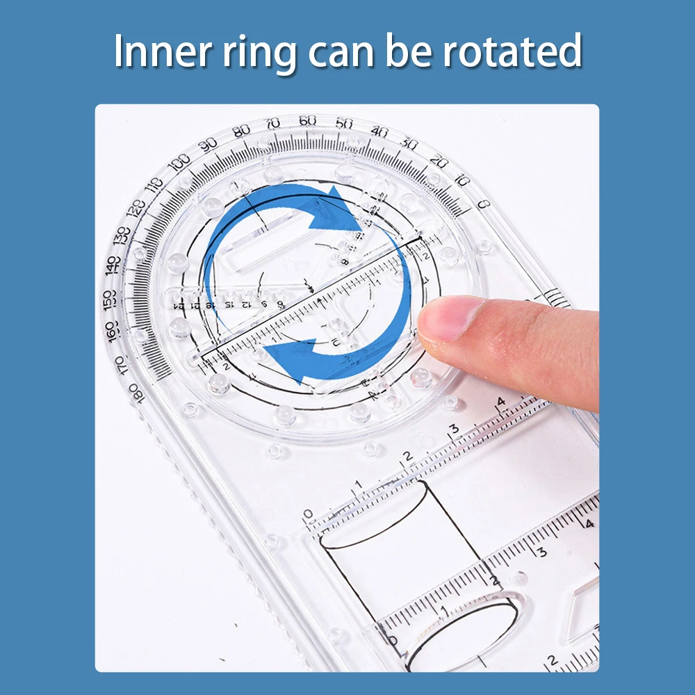 Multifunctional Geometric Ruler Geometric Drawing Template Measuring Tool For School Student Office Architecture Measuring Rule