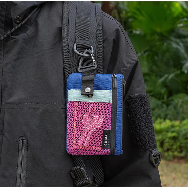 Halsgeldbörse, RFID-blockierendes Schlüsselband mit Ausweishalter, Reise-Münzbörse mit mehreren Fächern, sichere Reißverschlusstasche für Reisepass und Schlüssel – Detail 8